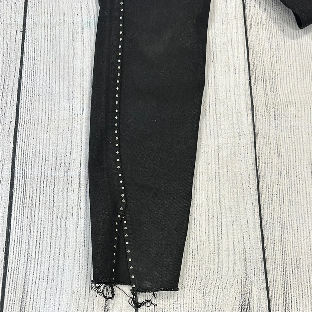 All Saints Sz 25 Miller Black Skinny Jeans w/Silver Studs - Picture 9 of 16